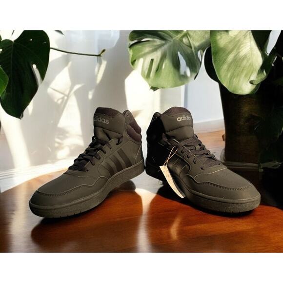 NEW Adidas Black Hoops Basketball Men\'s Tennis Shoes Sneakers Sz 9.5 main image 4